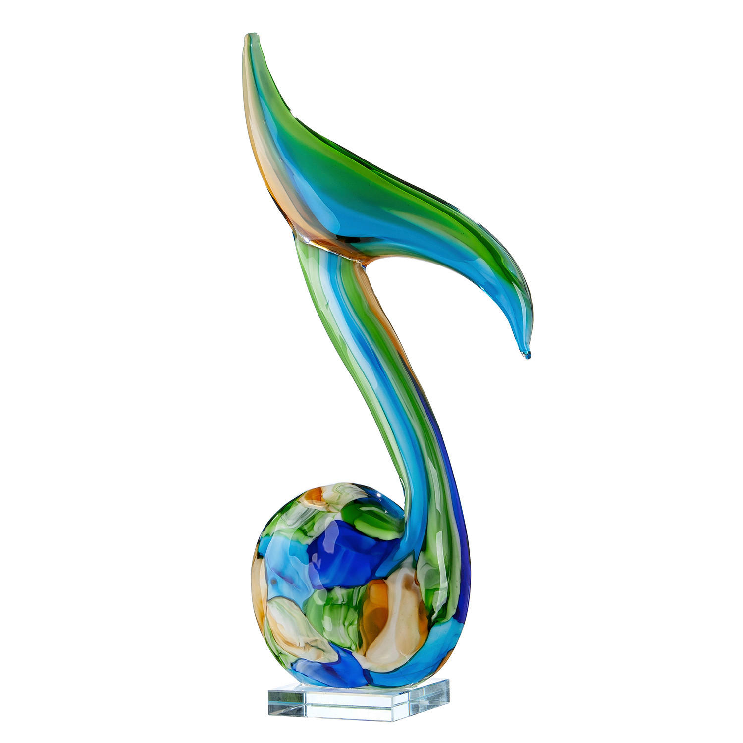 SKULPTUR - Blau/Braun, Basics, Glas (23/50/10cm)