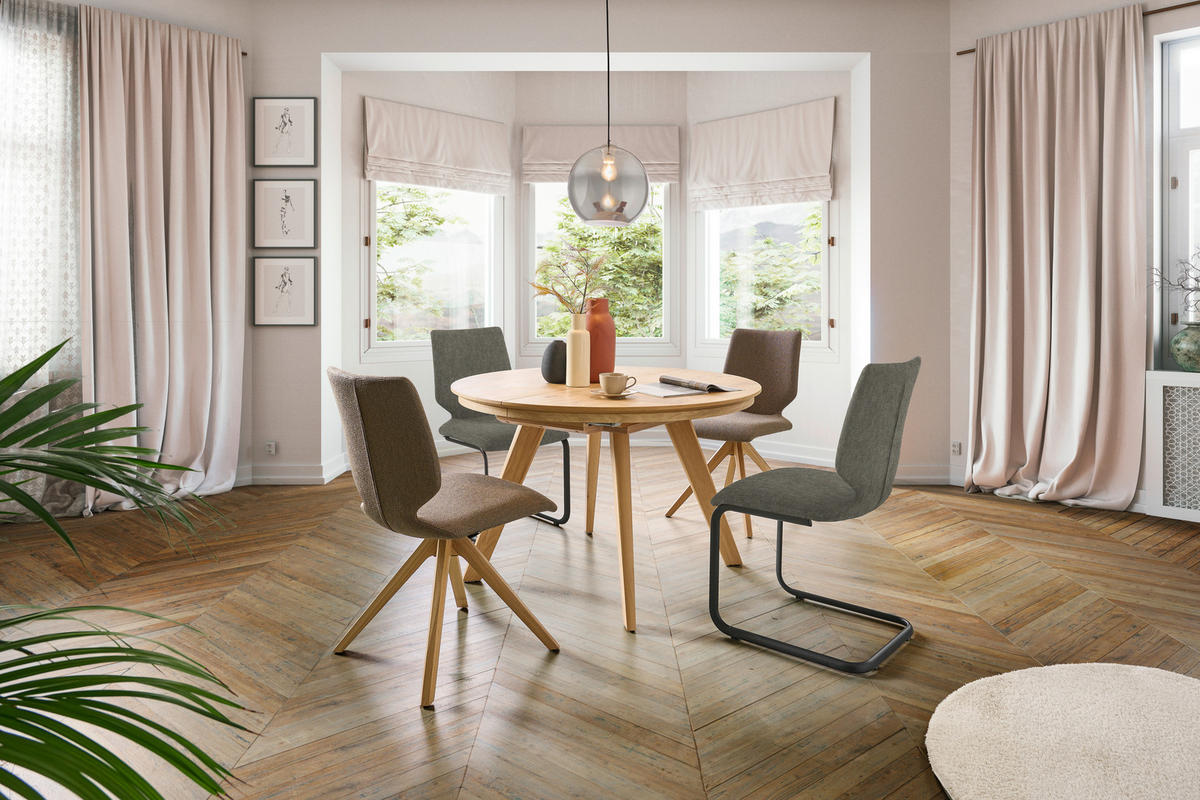 SCHWINGSTUHL Stahl Struktur  - Anthrazit/Hellgrau, Design, Textil/Metall (50/91/61cm) - Venjakob