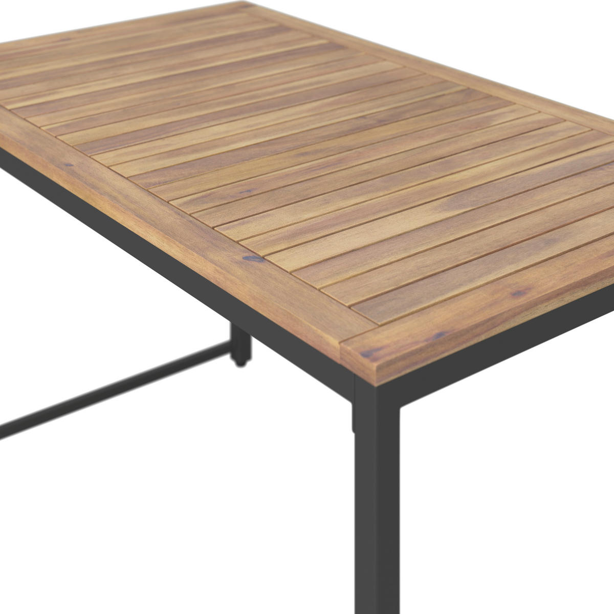 GARTENTISCH Holz, Metall rechteckig  - Schwarz/Naturfarben, MODERN, Holz/Metall (120/65/70cm) - Ambia Garden