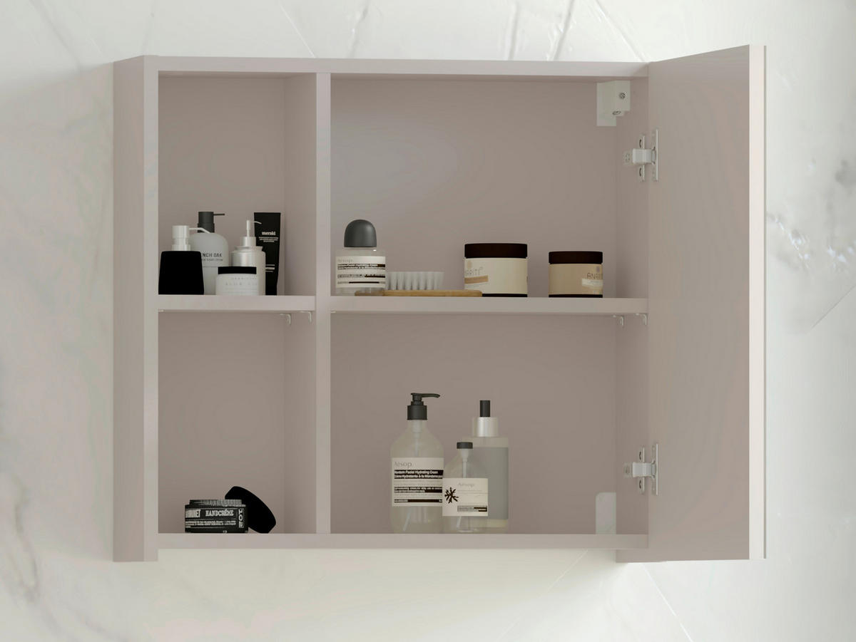 SPIEGELSCHRANK 60/56/15,1 cm  - Kaschmir, Trend, Glas/Holzwerkstoff (60/56/15,1cm) - Respekta