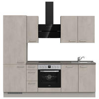 KÜCHENLEERBLOCK 240 cm   in Grau, Schieferfarben, Hellgrau  - Schieferfarben/Edelstahlfarben, MODERN, Holzwerkstoff/Metall (240cm) - Nobilia