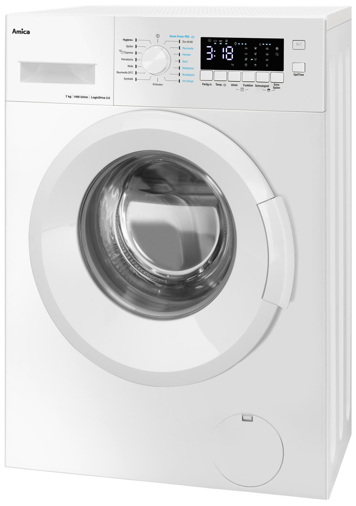 WASCHMASCHINE WA 474 600   - Weiß, Basics, Kunststoff/Metall (59,5/85,0/47,5cm) - Amica