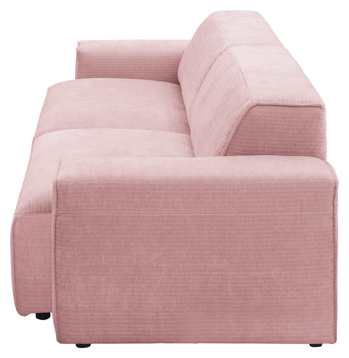 BIGSOFA in Chenille Rosa  - Schwarz/Rosa, Design, Kunststoff/Textil (238/71/101cm) - Pure Home Lifestyle