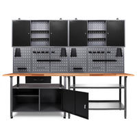 WERKBANKSET 240/205/60 cm  - Anthrazit/Grau, Basics, Holz/Metall (240/205/60cm)