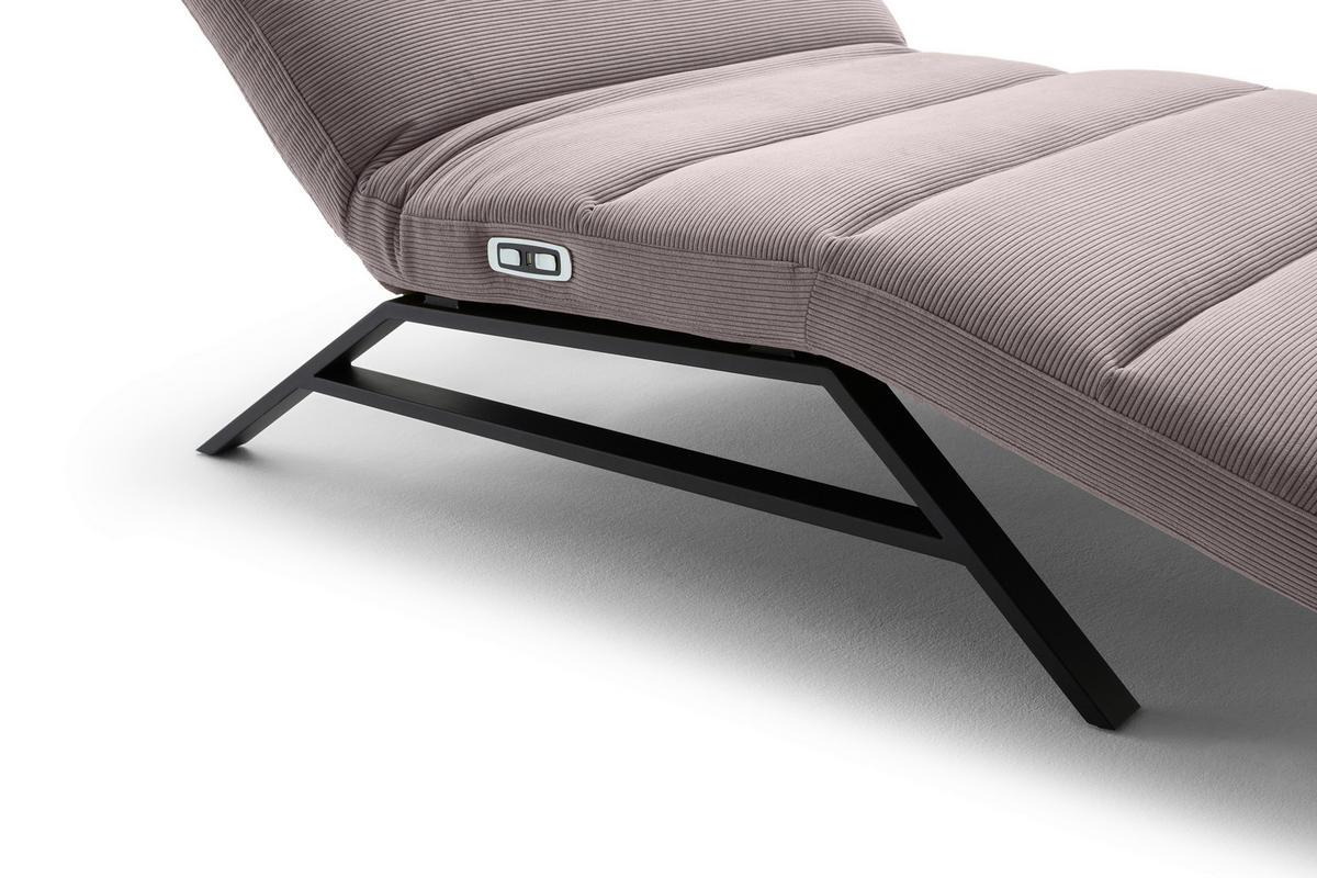 RELAXLIEGE in Feincord Taupe  - Taupe/Schwarz, Design, Textil/Metall (120/54-113/158-198cm) - Pure Home Lifestyle