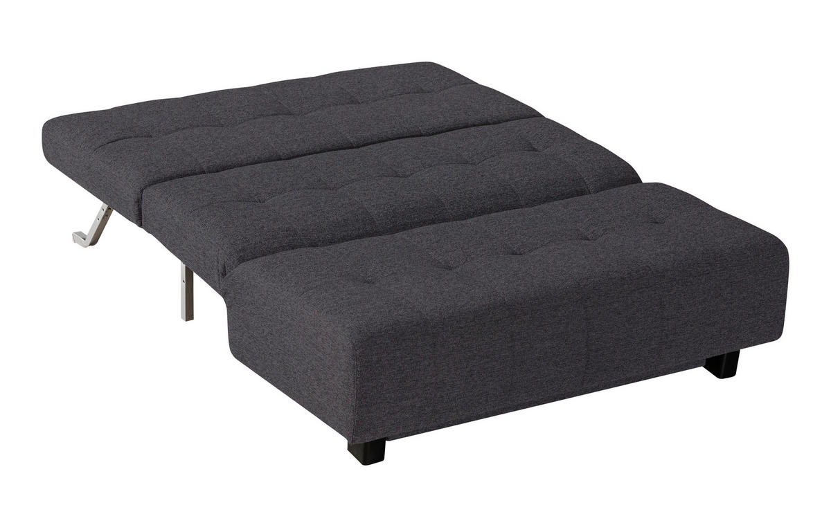 SCHLAFSOFA in Textil Grau  - Schwarz/Grau, Design, Textil/Metall (145/92/102cm) - Novel