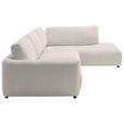ECKSOFA  in Chenille Platinfarben  307/224 cm  - Platinfarben/Schwarz, KONVENTIONELL, Kunststoff/Textil (307/224cm) - Hom`in