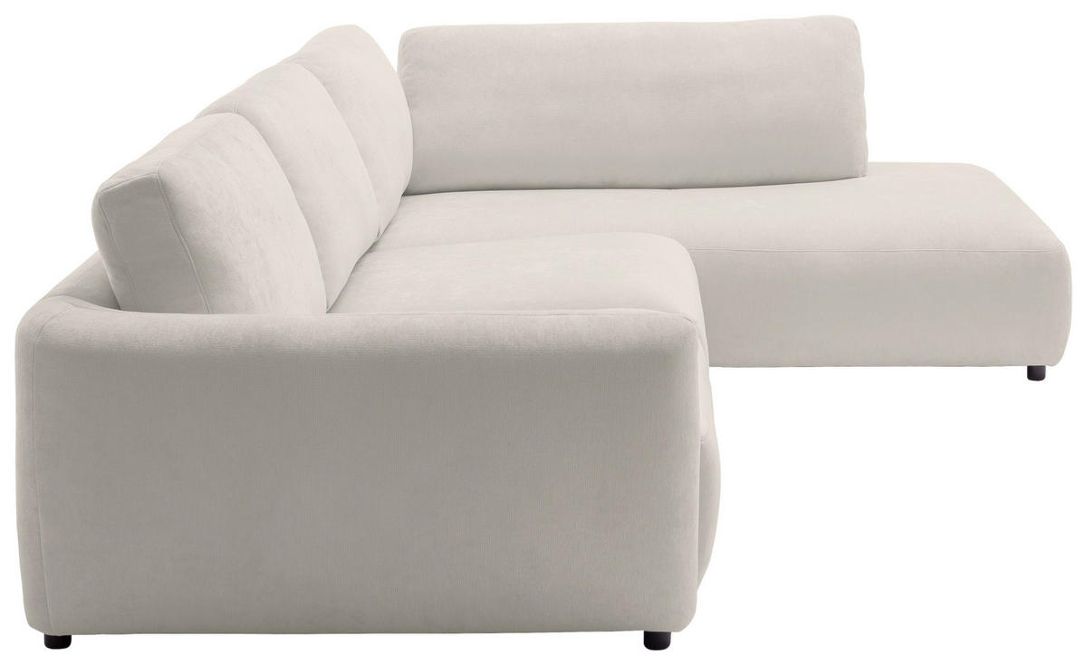 ECKSOFA  in Chenille Platinfarben  307/224 cm  - Platinfarben/Schwarz, KONVENTIONELL, Kunststoff/Textil (307/224cm) - Hom`in