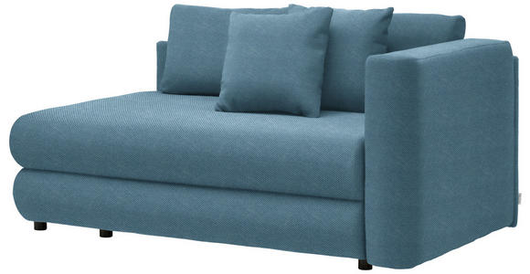 RÉCAMIERE in Flachgewebe Blau - Blau/Schwarz, Design, Kunststoff/Textil (171/71-88/93cm) - Cantus