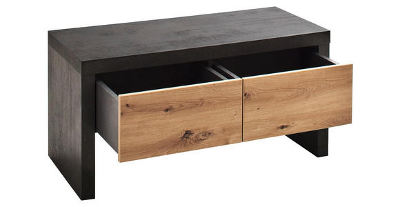 GARDEROBENBANK Balkeneiche Anthrazit, Eichefarben - Eichefarben/Anthrazit, Design, Holz (91/45/38cm) - Voleo