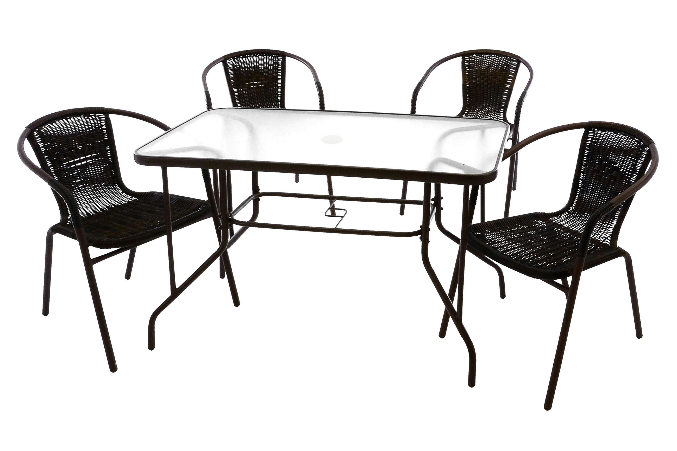 GARTENSET Stahl  - Braun, Basics, Glas/Kunststoff - MID.YOU
