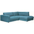 ECKSOFA  in Cord Petrol  265/224 cm  - Petrol/Schwarz, Design, Kunststoff/Textil (265/224cm) - Hom`in
