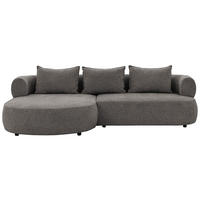 ECKSOFA Chenille Anthrazit  - Anthrazit/Schwarz, Design, Kunststoff/Textil (156/256cm) - Livetastic