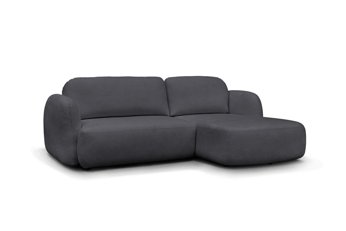 ECKSOFA VELU Graphitfarben Chenille  - Schwarz/Graphitfarben, Design, Textil (270/175cm) - MID.YOU