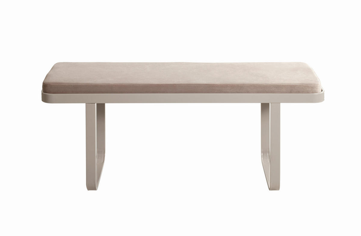 SITZBANK 115/48/36 cm Samt Kaschmir  - Kaschmir, KONVENTIONELL, Textil/Metall (115/48/36cm)