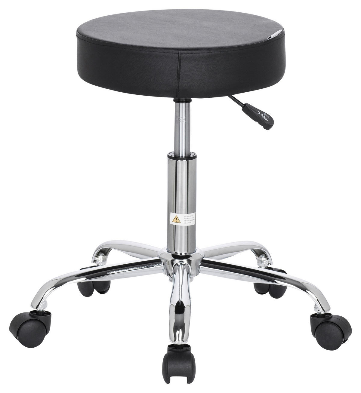 BÜROHOCKER 57/45/57 cm  - Chromfarben/Schwarz, MODERN, Kunststoff/Textil (57/45/57cm) - MID.YOU