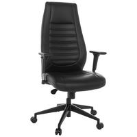 OTOČNÁ ŽIDLE, vzhled kůže, černá - černá, Basics, kov/textil (67/119-129/76cm) - MID.YOU