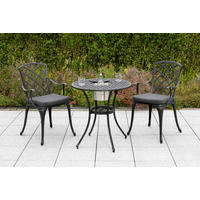 BALKONSET Graphitfarben 5-teilig  - Graphitfarben/Grau, MODERN, Textil/Metall - Gardenson