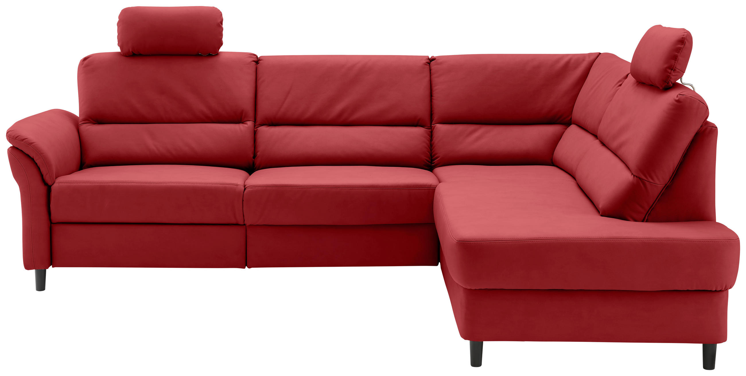 ECKSOFA Rot Lederlook  - Rot/Schwarz, MODERN, Holz/Textil (266/190cm) - Livetastic