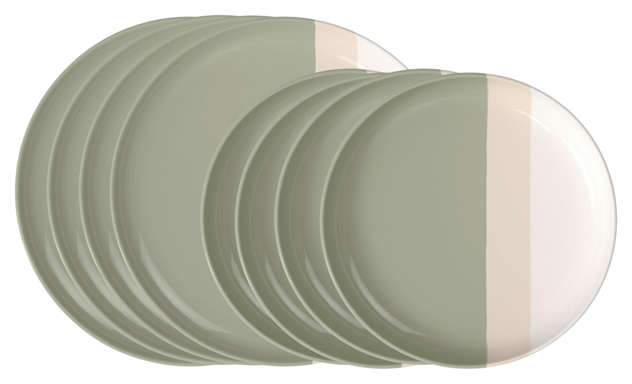 TAFELSERVICE PastelPop Green 8-teilig  - Salbeigrün/Beige, Basics, Keramik - Villeroy & Boch