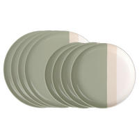 TAFELSERVICE PastelPop Green 8-teilig  - Salbeigrün/Beige, Basics, Keramik - Villeroy & Boch