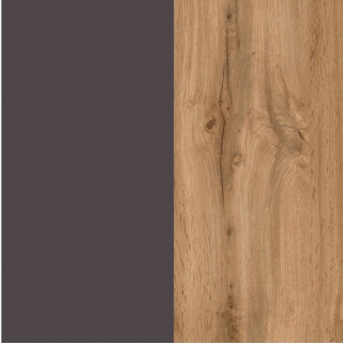 MIDISKÅP  - ek Wotan/grå, Modern, trämaterial (65/130/35cm) - Held