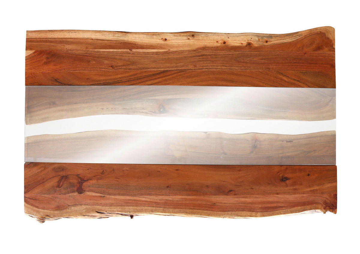 MASĂ din lemn, metal 180/100/78 cm   - culoare natur/negru, Konventionell, lemn/metal (180/100/78cm) - Hom`in