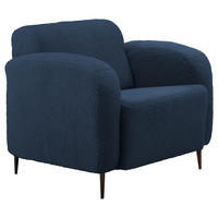 SESSEL in Teddystoff Blau  - Blau/Schwarz, Modern, Textil/Metall (85/76/90cm) - Livetastic
