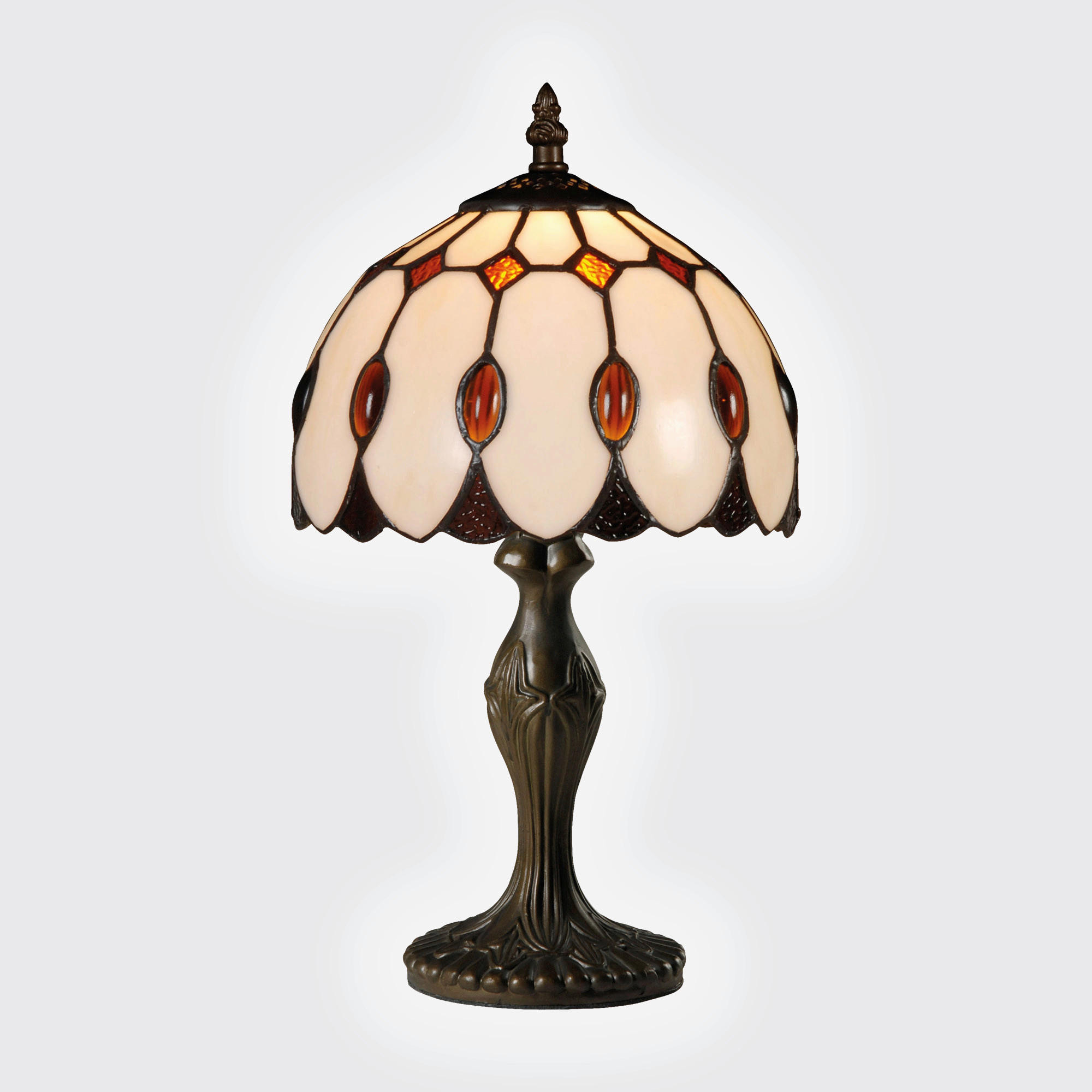 ASZTALI LÁMPA - barna/többszínű, Basics, Üveg/fém (17.5/35.5/17.5cm)