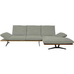 ECKSOFA in Flachgewebe Greige  - Greige/Schwarz, Design, Holz/Textil (314/159cm) - Dieter Knoll