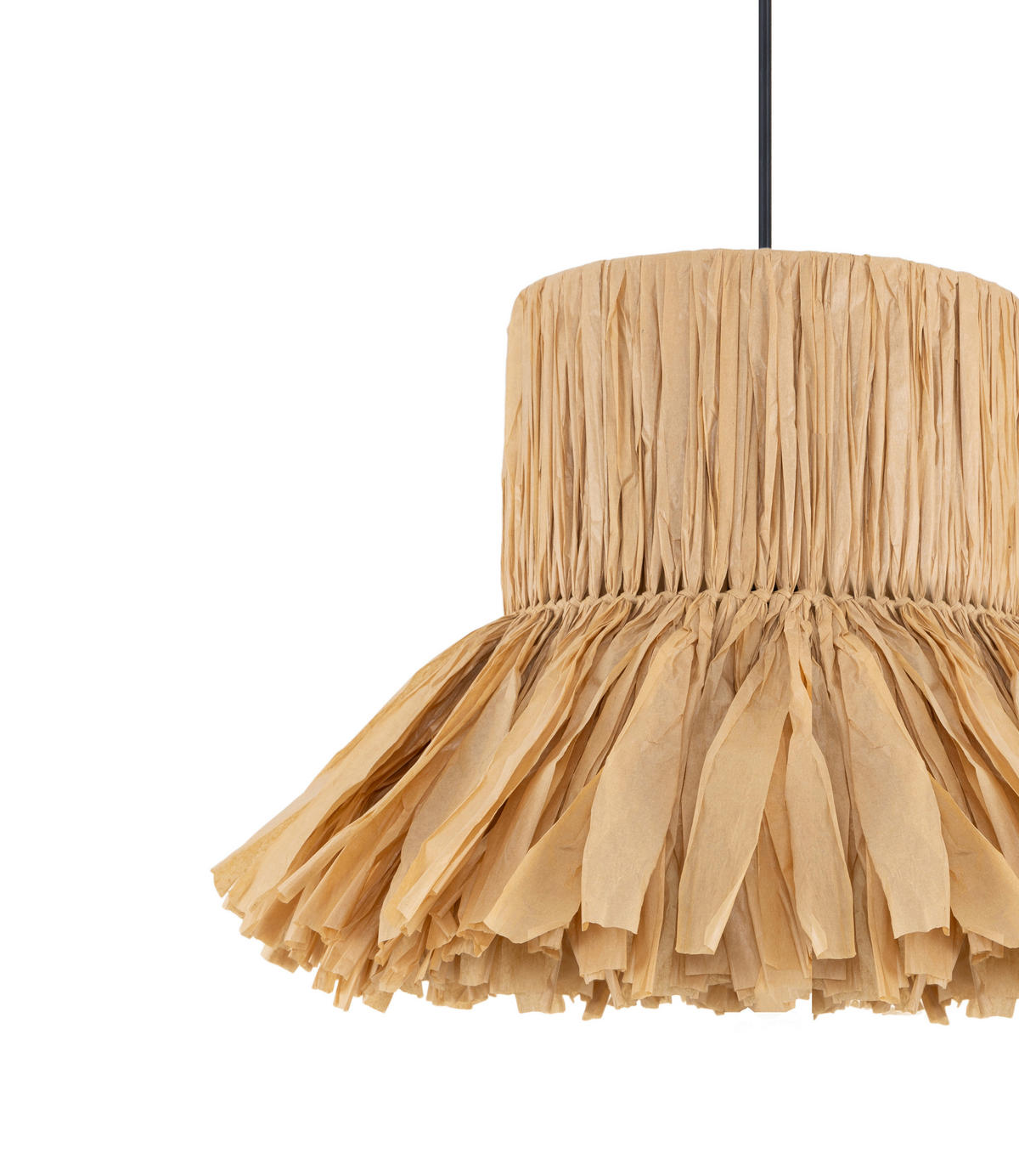 HÄNGELEUCHTE 50/120 cm   - Schwarz/Naturfarben, Design, Papier/Metall (50/120cm) - Collet's Monde