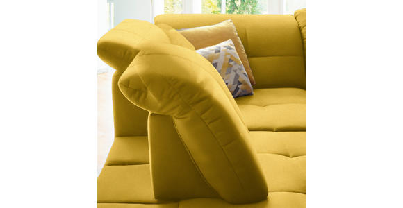 ECKSOFA in Chenille Currygelb 240/308 cm - Currygelb/Schwarz, Design, Textil/Metall (240/308cm) - Xora