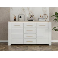 KOMÓD 154/88/40 cm  - Bianco tölgy/fehér, Basics, műanyag/faalapú anyag (154/88/40cm) - Carryhome