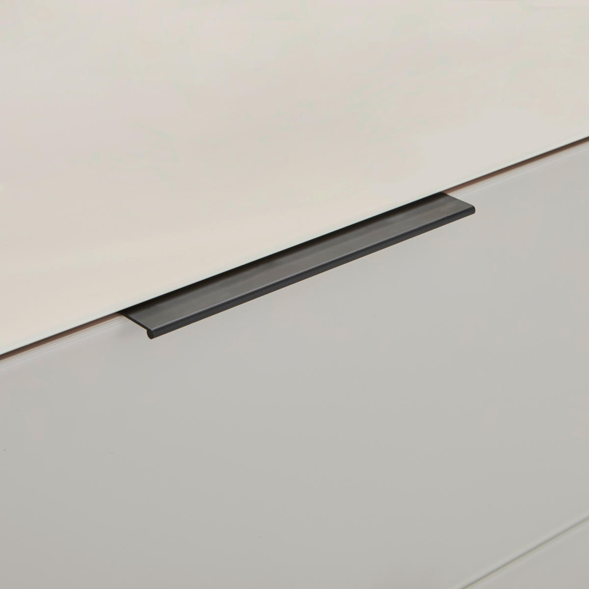 LOWBOARD  in 180/54.7/42 cm  - Kaschmir/Schwarz, Design, Glas/Holzwerkstoff (180/54.7/42cm) - Novel