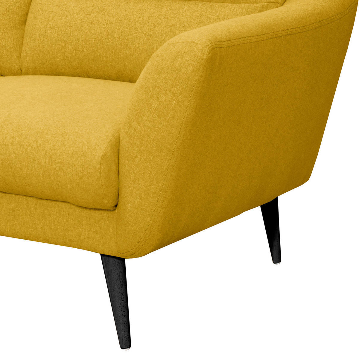 3-SITZER-SOFA in Webstoff Gelb  - Gelb/Schwarz, Design, Holz/Textil (209/87/88cm) - Livetastic