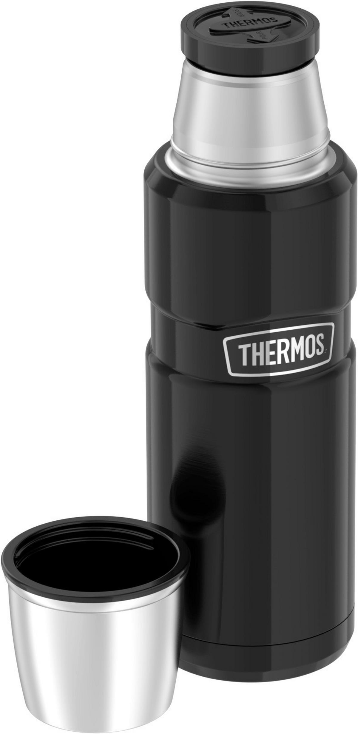 ISOLIERFLASCHE STAINLESS KING 0,47 L  - Schwarz Hochglanz, Metall (0,47l) - Thermos