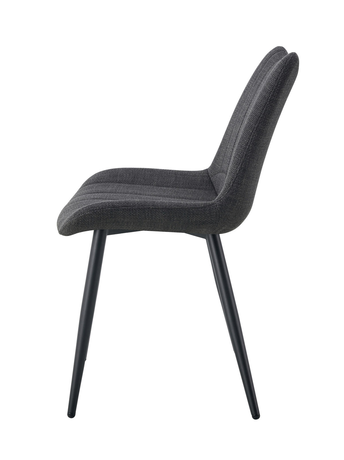 STUHL-SET 2 Stück  in Webstoff  - Anthrazit/Schwarz, MODERN, Textil/Metall (53/86/59cm) - MID.YOU