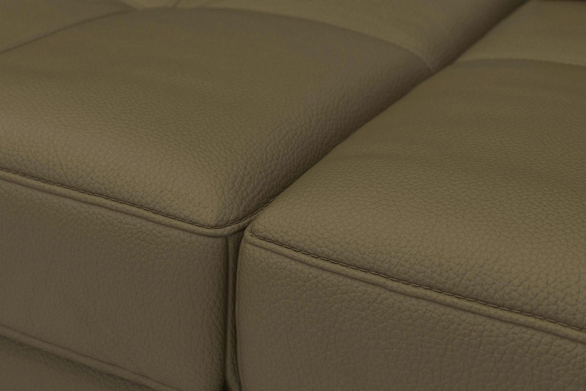 SEDACÍ SOUPRAVA, kůže, olivově zelená - černá/olivově zelená, Basics, kov/textil (223/363/176cm) - Sit & More