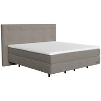BOXSPRINGBETT 180/200 cm  in Graubraun  - Graubraun/Schwarz, KONVENTIONELL, Holz/Textil (180/200cm) - Jensen