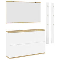 GARDEROBE 4-teilig  in 180,2/200/33 cm  - Weiß/Eiche Artisan, KONVENTIONELL, Holzwerkstoff (180,2/200/33cm) - Xora