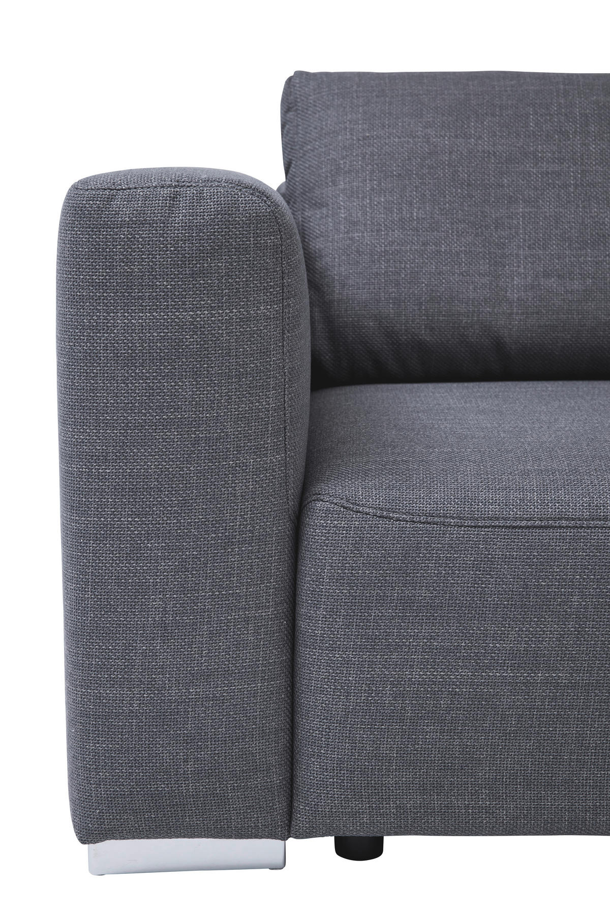 ECKSOFA inkl. Funktion Heaven Dunkelgrau Flachgewebe  - Chromfarben/Dunkelgrau, KONVENTIONELL, Textil/Metall (242/162cm) - Tom Tailor