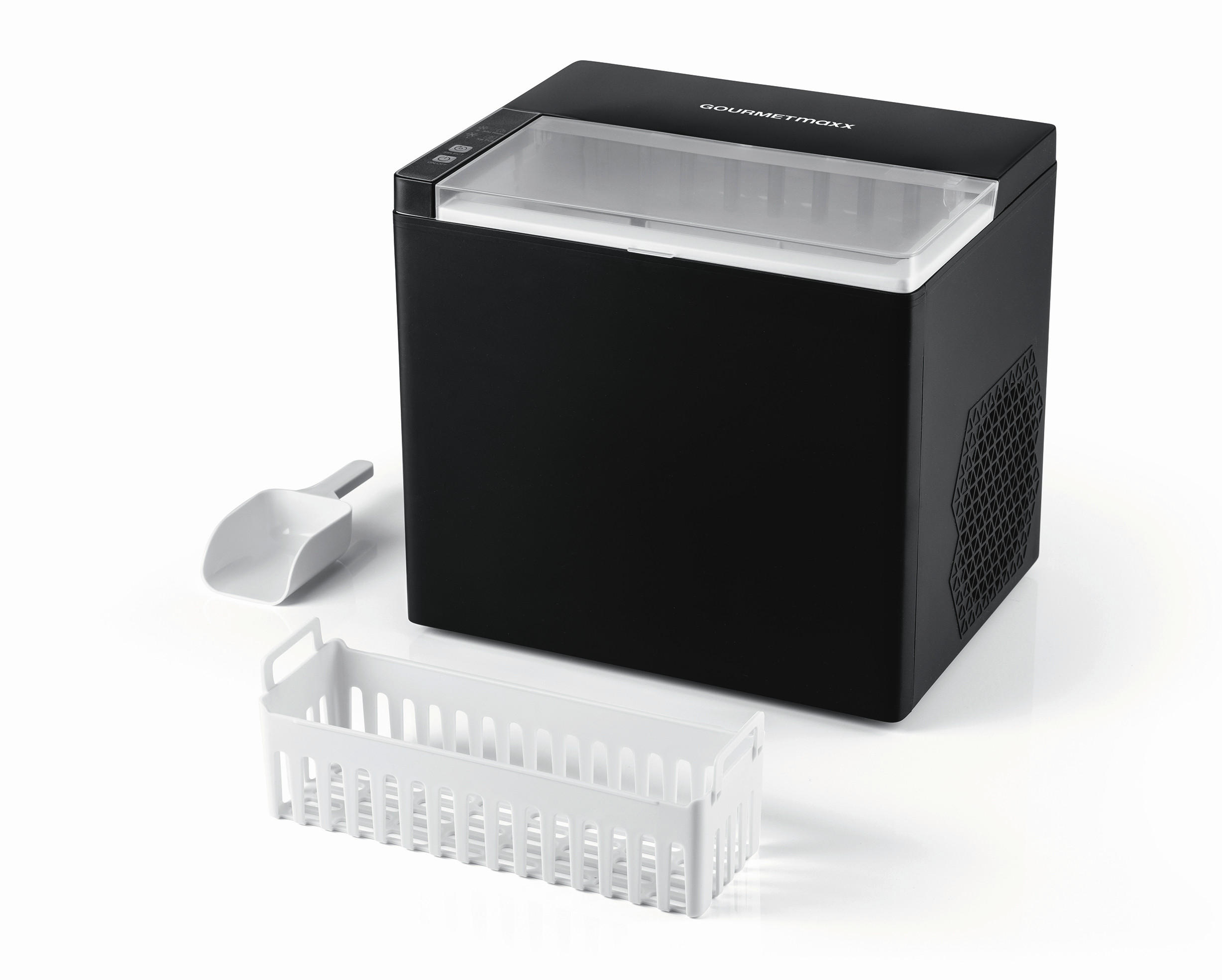 EISWÜRFELMASCHINE GOURMETmaxx  - Schwarz, Basics, Kunststoff/Metall (28,8/25,5/26,2cm) - GOURMETMAXX