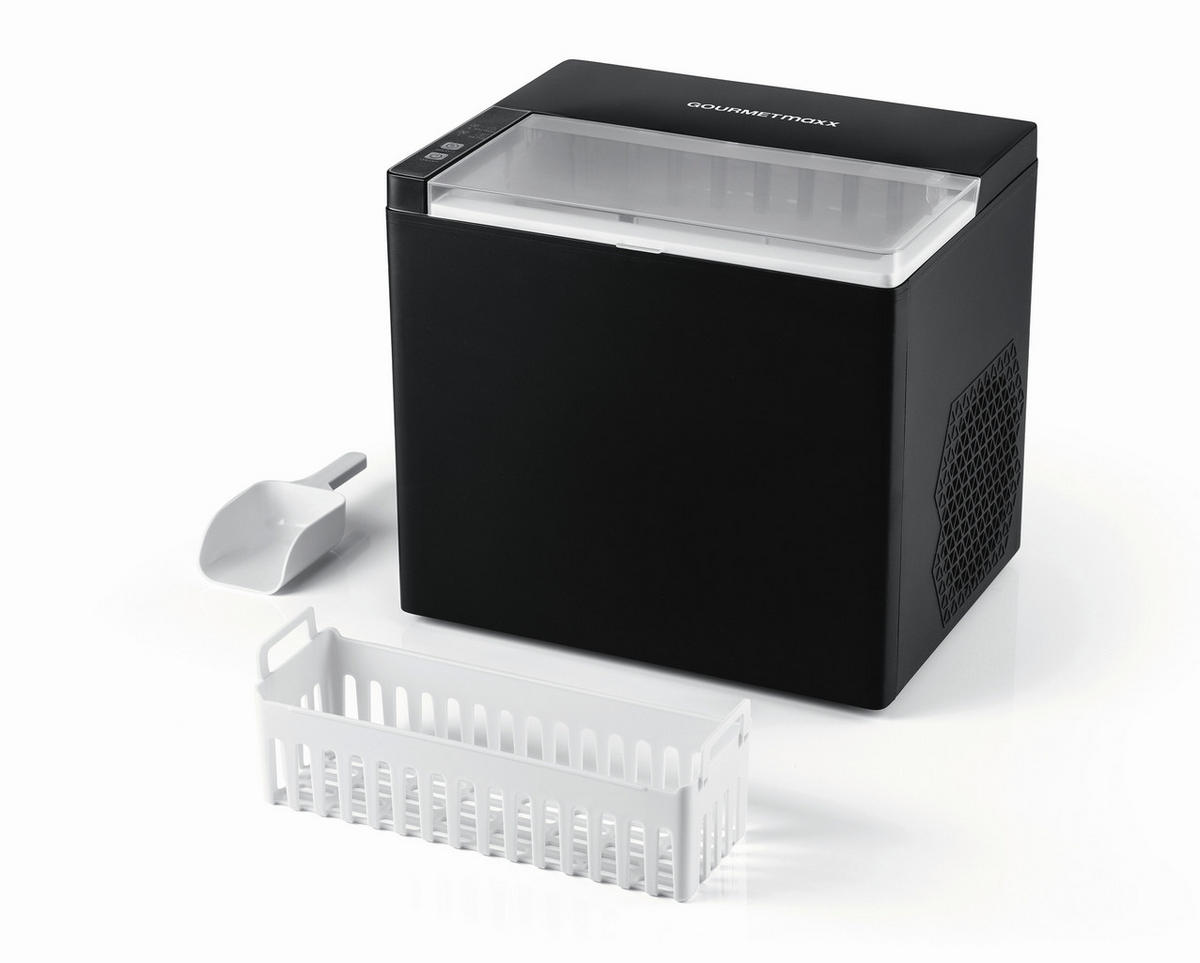 EISWÜRFELMASCHINE GOURMETmaxx  - Schwarz, Basics, Kunststoff/Metall (28,8/25,5/26,2cm) - GOURMETMAXX