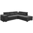 ECKSOFA  in Webstoff Dunkelgrau  - Dunkelgrau/Schwarz, KONVENTIONELL, Holz/Textil (283/244cm) - Carryhome