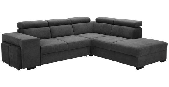ECKSOFA  in Webstoff Dunkelgrau  - Dunkelgrau/Schwarz, KONVENTIONELL, Holz/Textil (283/244cm) - Carryhome