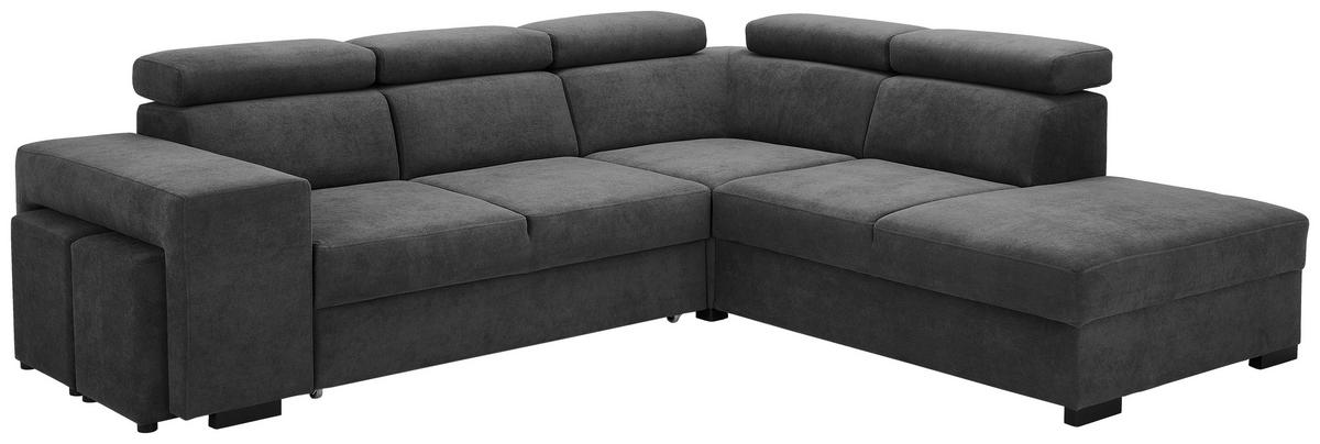 HÖRNSOFFA i vävt tyg mörkgrå  - mörkgrå/svart, Klassisk, trä/textil (283/244cm) - MID.YOU