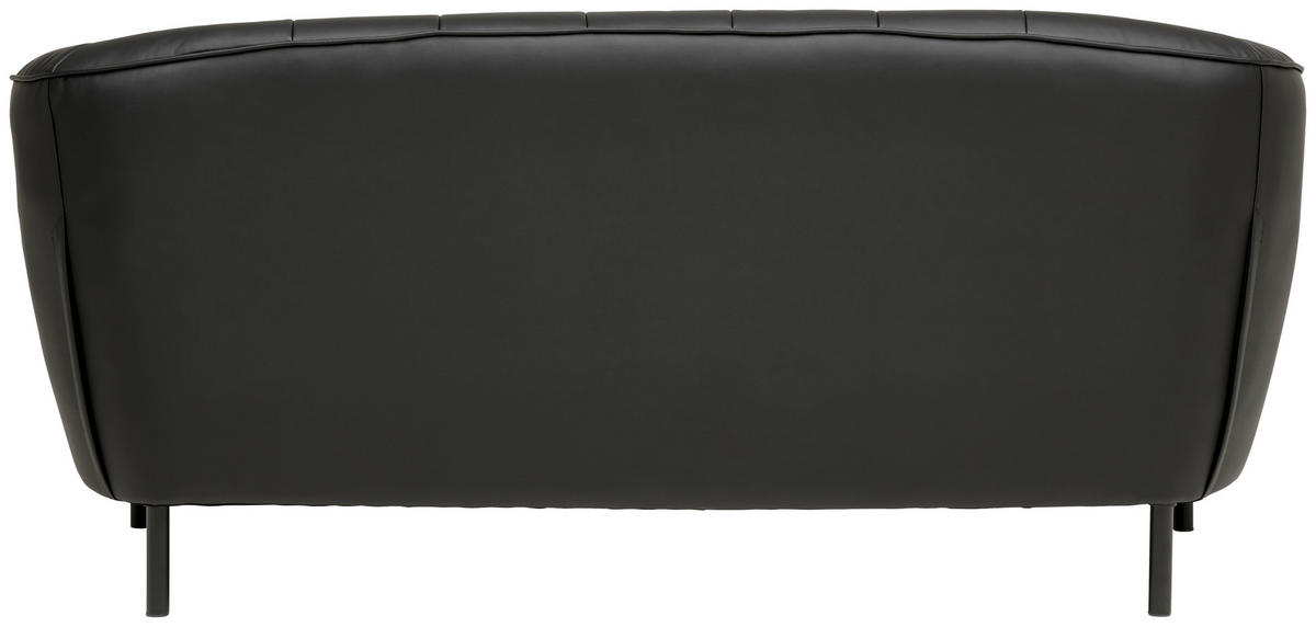 3-SITZER-SOFA Lederlook, Lederlook (vegan) Schwarz  - Schwarz, Design, Textil/Metall (191/78/84cm) - MID.YOU