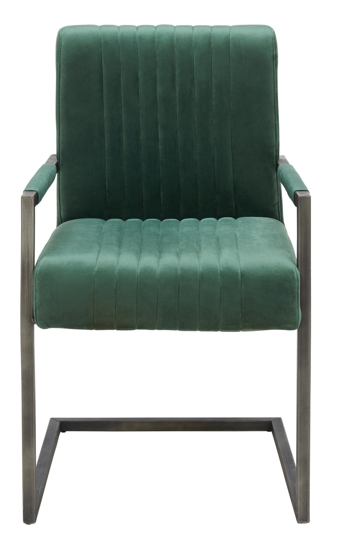 STOLIČKA S PODRÚČKAMI, železo, zamat, zelená, čierna - čierna/zelená, Trend, kov/textil (54/91/63cm) - Ambia Home