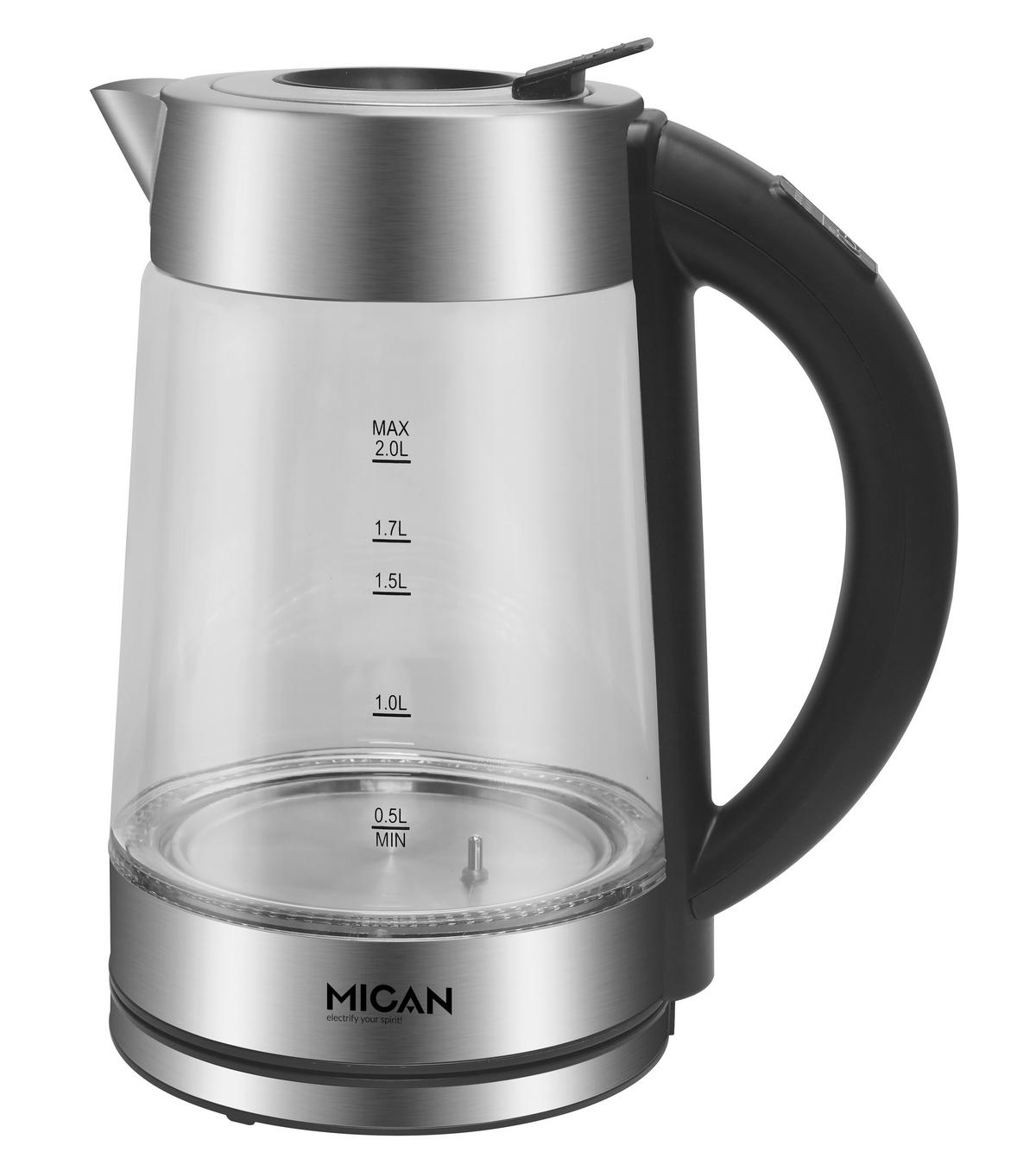 RYCHLOVARNÁ KONVICE - černá/čiré, Design, kov/plast (23/15/27,5cm) - Mican