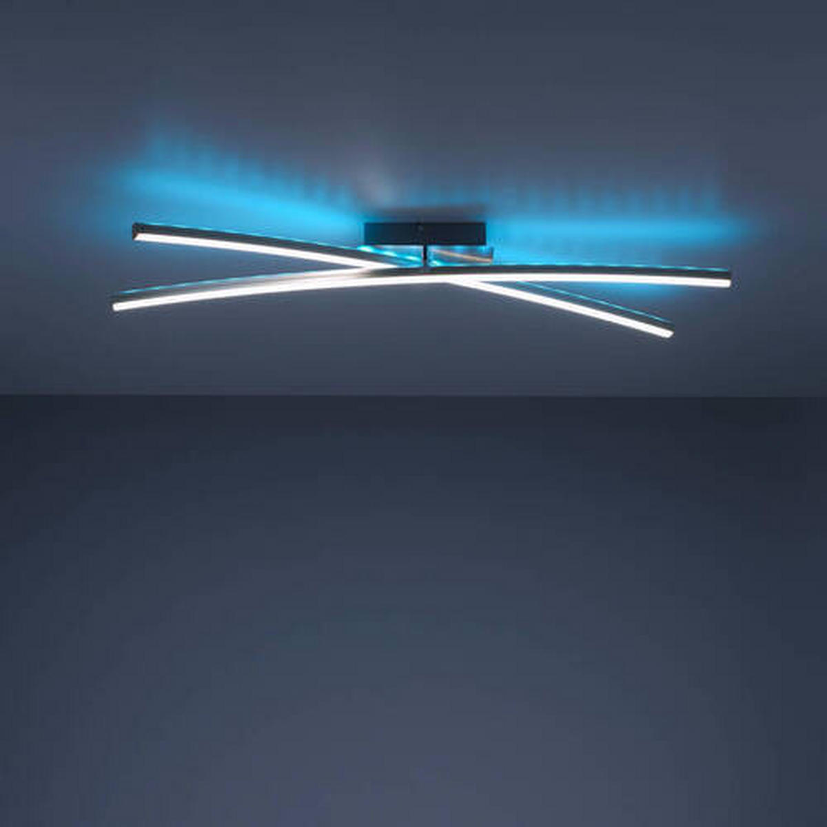 LED-DECKENLEUCHTE 80,5/80,5/11 cm   - Silberfarben, Design, Kunststoff/Metall (80,5/80,5/11cm)